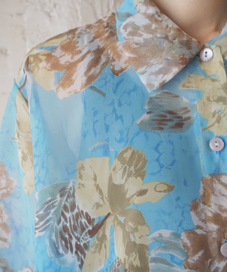 Flower Pattern Sheer Shirt LBLBEYE