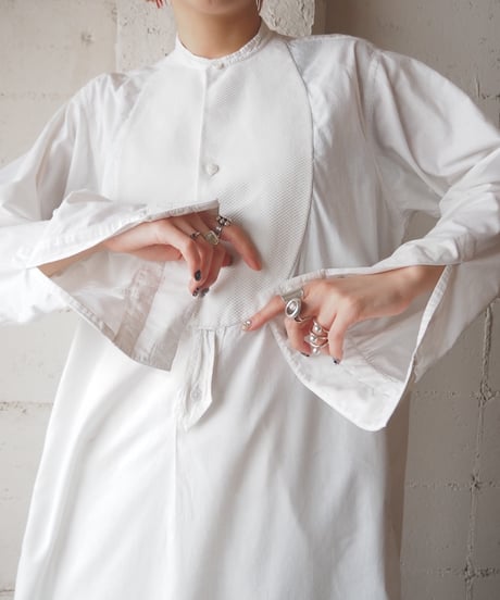 1940~50's Starched Bosom Long Shirt WH