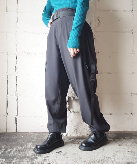 Belted Techno Pants BK