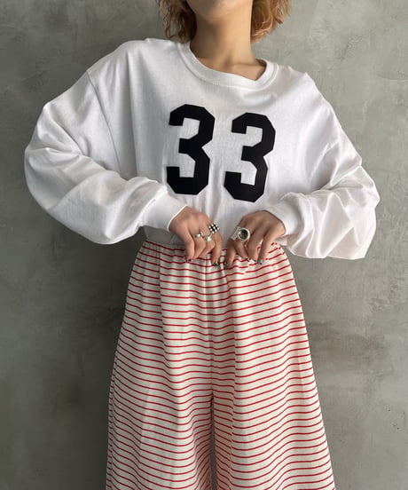 “33” Print Long Tee WHBK