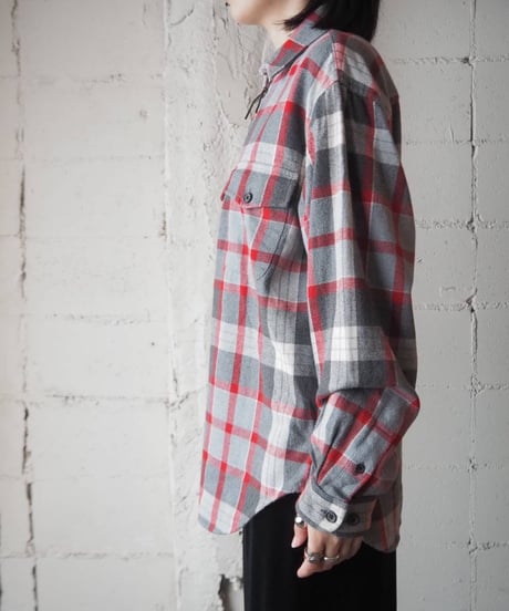 LAUREN Half Zip Flanel Shirt GRRE