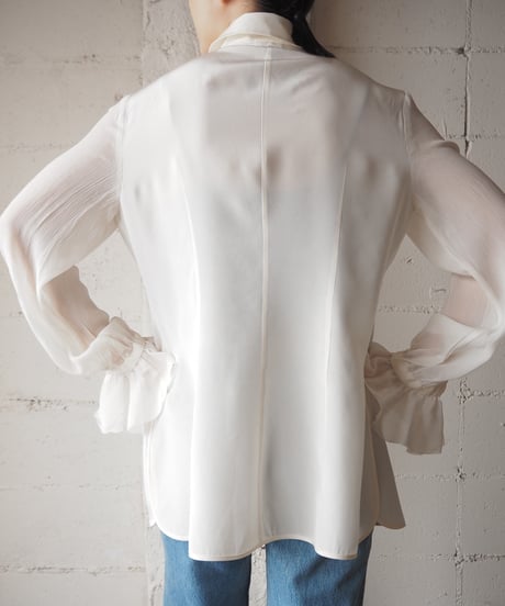 ARMANI Pleated Frill Front Blouse IV