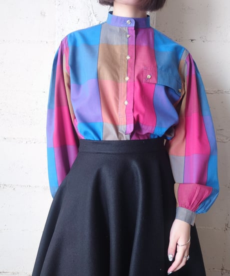 1980's Band Collar Check Shirt PIBL