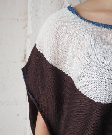 Panel Pattern Lame Mix Knit BLBRWH