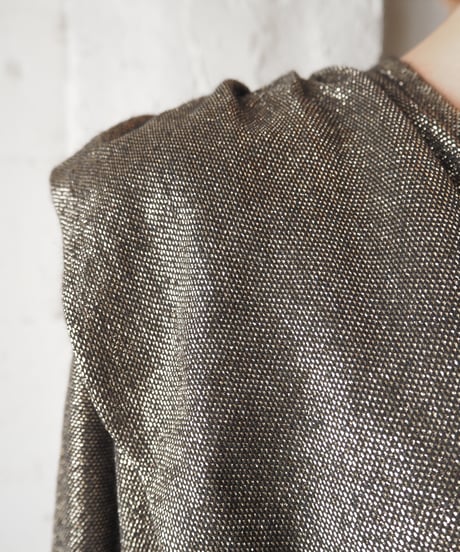 Shawl Collar Metalic Blouse GD