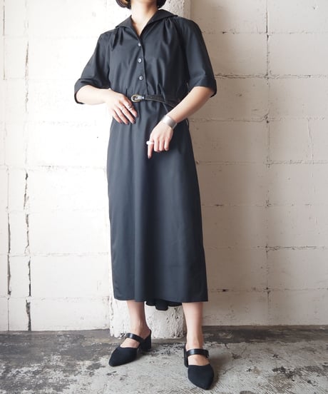 1970-80s Wing Collar Shirt Dress BK