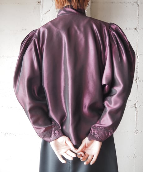 Volume Sleeve Satin Blouse BUR