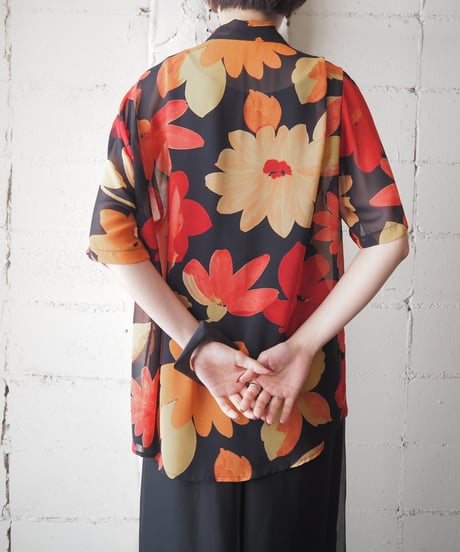 Big Flower Sheer Shirt BKREYE