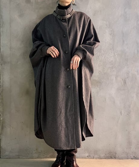 Rib Design Poncho Coat GR
