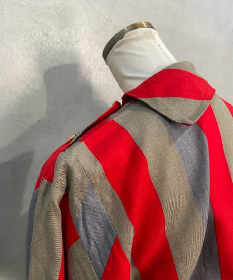 Handmade Turn Over Collar Stripe Shirt GRRE
