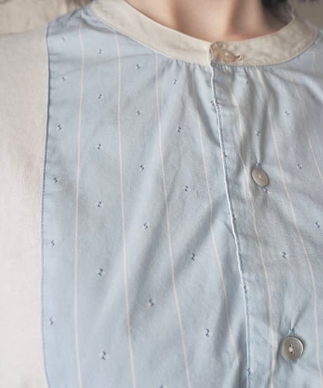 Ralph Lauren Stripe Bosom P/O Cutsewn Switching Shirt IV LBL