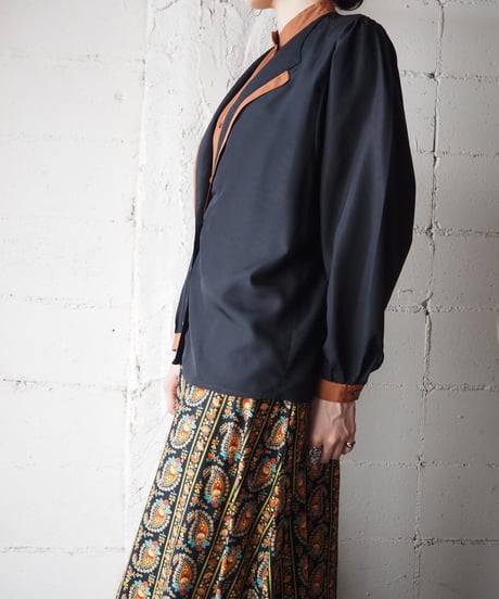 Layered Design Bicolor Blouse BKBR