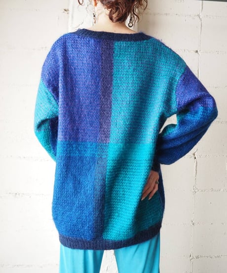Panel Pattern Mohair Knit BL