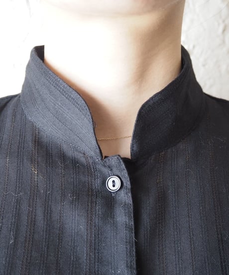 Stand Collar Tiered Sleeve Blouse BK