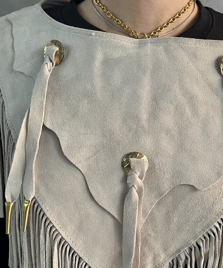 Concho Design Swede Fringe Vest GR
