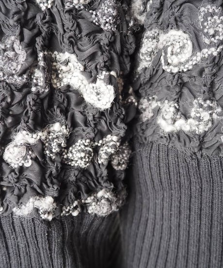 Shirring×Long Rib @ Pattern Knit BK