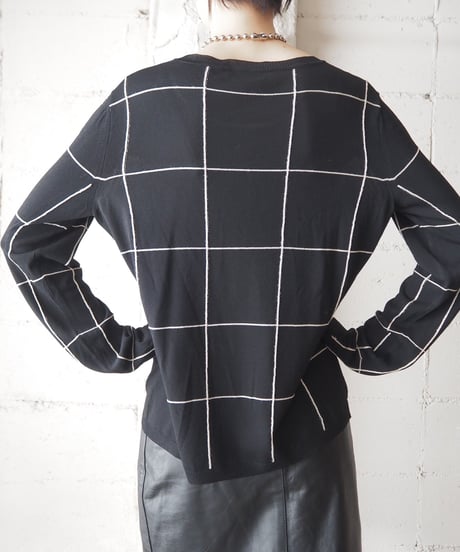 Max Mara Lame ×Check Pattern Knit BK