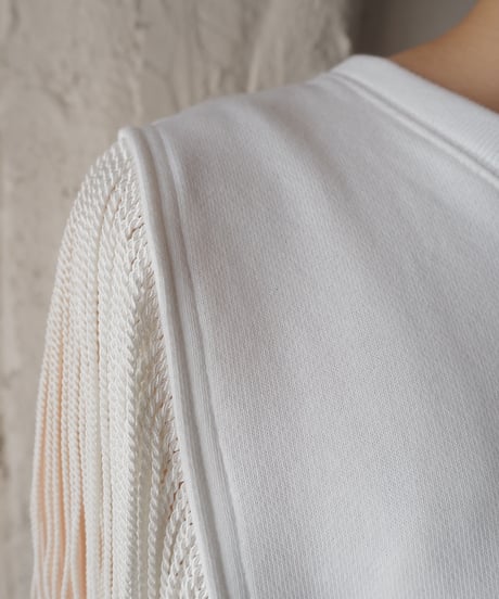 【Orfeo REMAKE】fringesweat vest WH