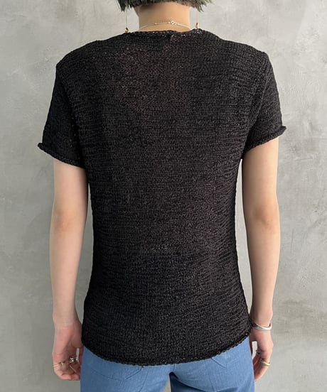 Low Gauge Short Sleeve Knit BK
