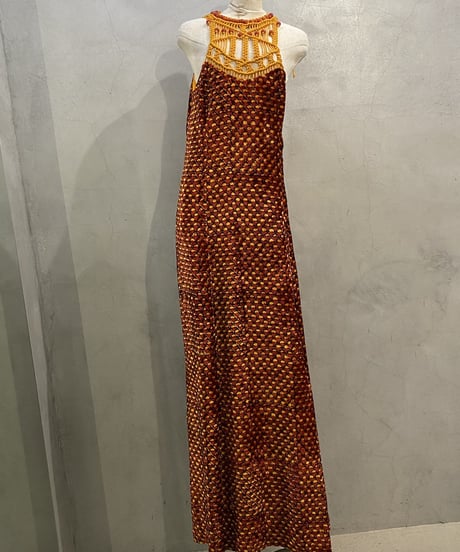Beads Design Pattern Velour N/S Dress REYE