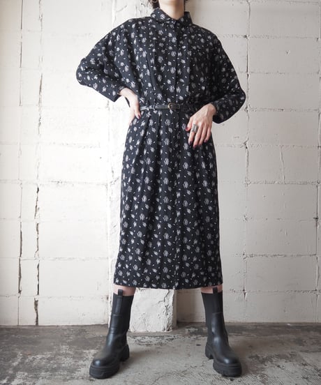 1980's Dolman Sleeve Pattern Shirt Dress BKWH