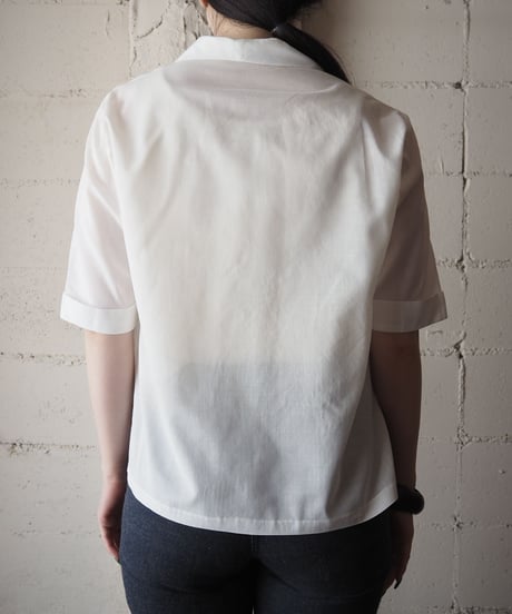 Open Collar Cutwork Shirt WH