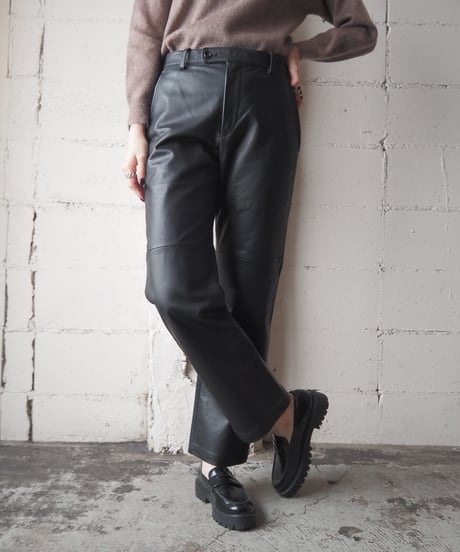 KENZO HOMME Leather Switching Design Pants BK