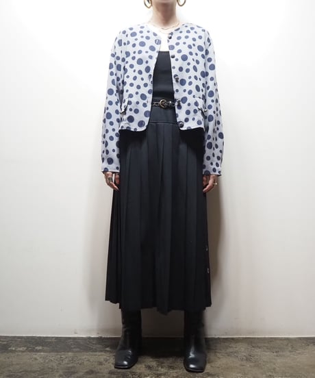 Dot Collarless Jacket GRNV