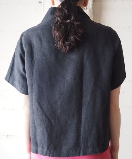 Design Collar Linen Blouse BK