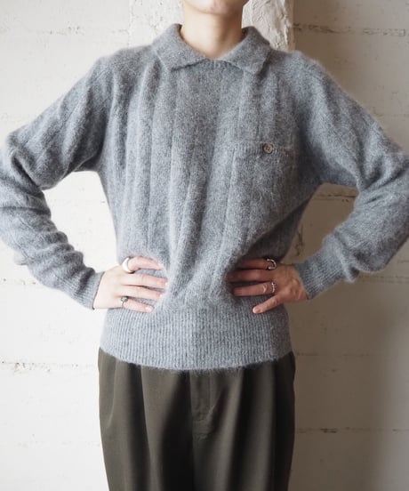 Angora Mix Collar Knit GR
