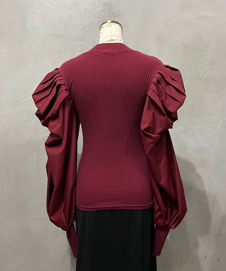 Volume Sleeve Rib Knit BUR