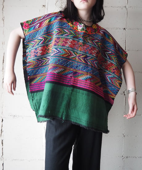 Huipil Embroidery 2way Poncho GN