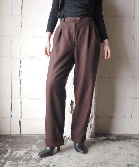 LAUREN RALPH  LAUREN Wool Tuck Pants DBR