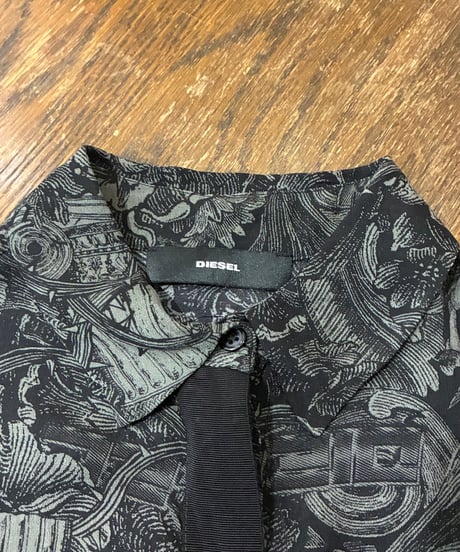 DIESEL Botanical Print Sheer Shirt BK