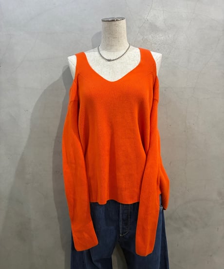 MM6 Maison Margiela Off Shoulder Rib Knit OR