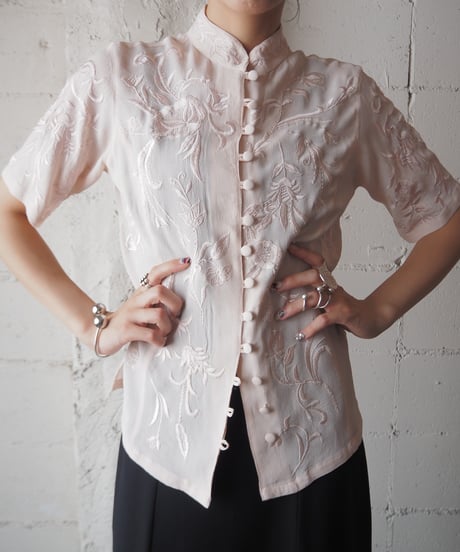 Botanical Embroidery China Shirt LPI