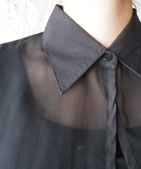 Layered Sheer Bodysuit Shirt BK