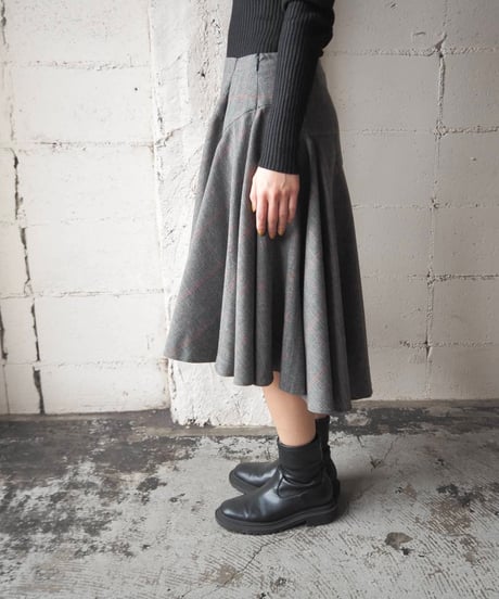 D&G Dolce&Gabbana Check Handkerchief Hem Skirt GR