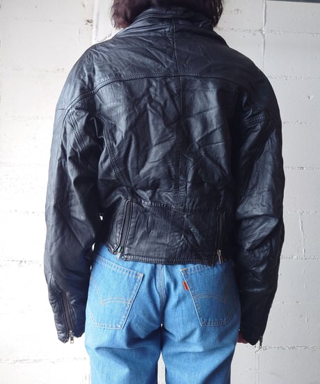 Leather Short Riders Jacket BK