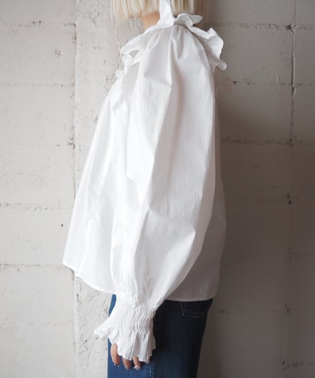 sea NEW YORK Gather Frilled Cotton Blouse WH