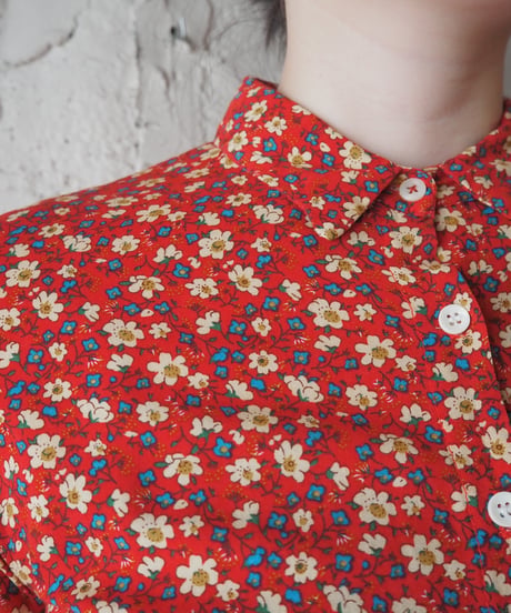 Flower Pattern S/S Shirt Dress RE