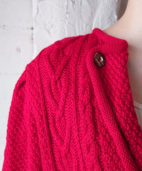Open Collar Tyrolean Knit Cardigan RE