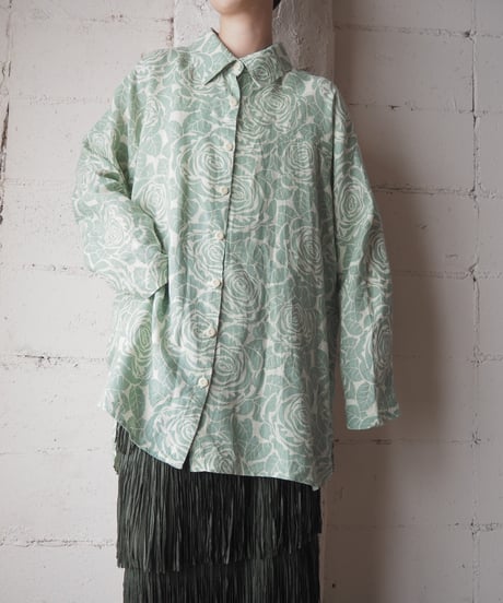 FLAX Rose Print Linen Shirt GNYE