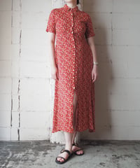 Flower Pattern S/S Shirt Dress RE