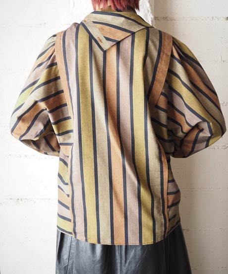 Turn Over Collar Stripe Shirt BKBR
