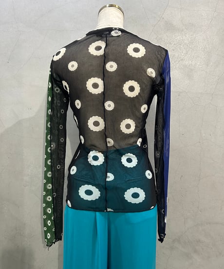 Desigual Sheer Tops BK GN