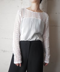 Desigual Lace Embroidery Collarless Blouse WH
