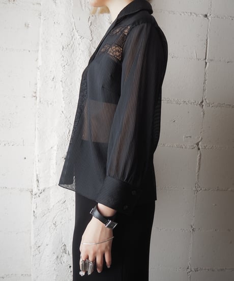 1960's Euro Sheer Lace Shirt BK