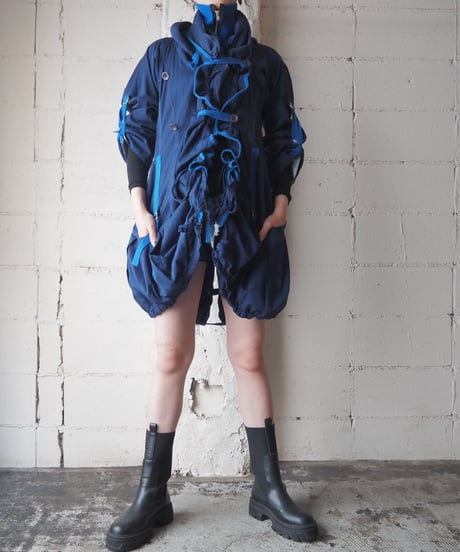 Marithe+Francois Girbaud Bicolor Design Coat BL