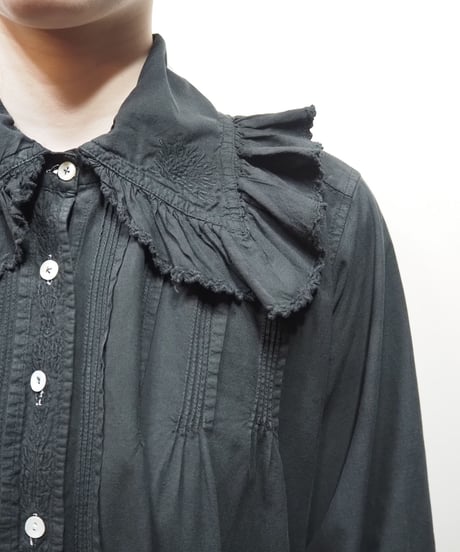 1960's EURO Frilled Collar Night Dress BK